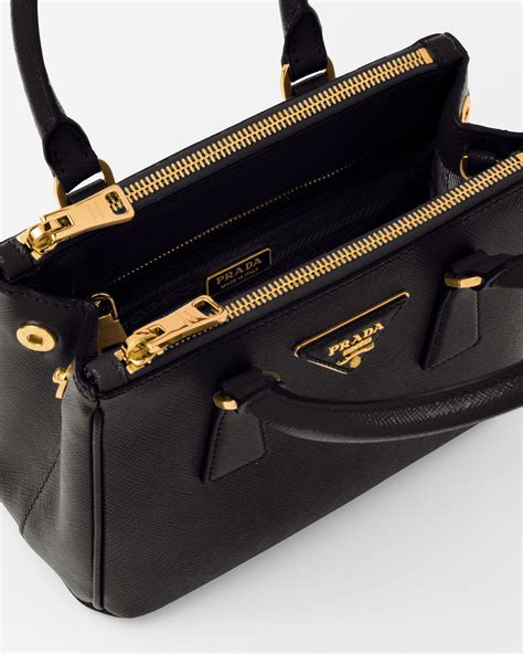 prada galleria mini saffiano bag black|prada galleria bag mini.